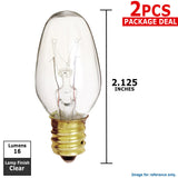 Satco S3797 4W 120V C7 Clear E12 Incandescent bulb - 2 pack - BulbAmerica