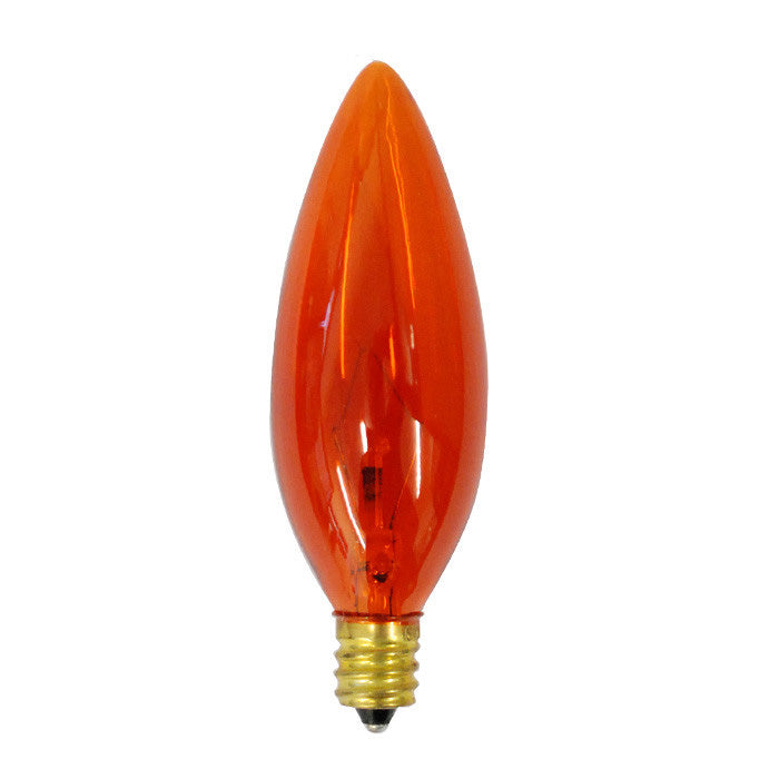 Satco S3818 40W 120V B9.5 Transparent Amber E12 Candelabra Base bulb