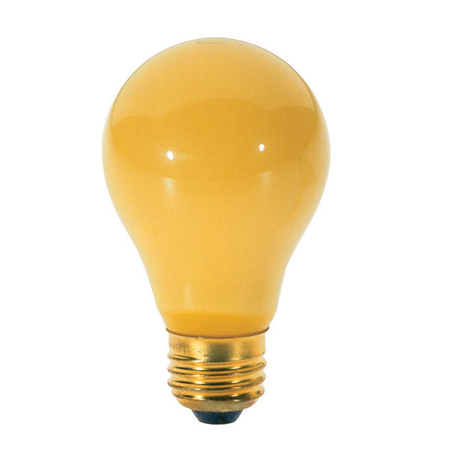 2Pk - Satco S3859 40W 130V A19 Yellow E26 Base Incandescent light bulb