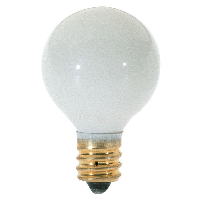 Satco S3864 10W 120V Globe G8 Gloss White E12 Incandescent light bulb