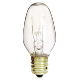 10 Pk - Satco S3902 7W 130V C7 Clear E12 Candelabra Base Incandescent bulb