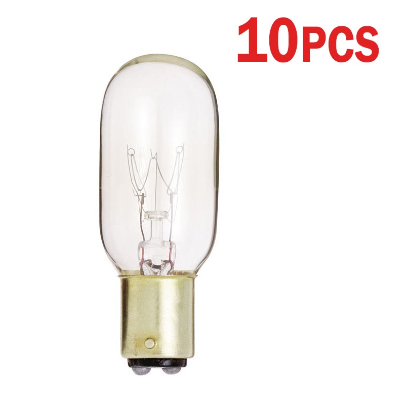 10Pk - Satco S3906 15W 130V T7 Clear BAY15d Incandescent light bulb