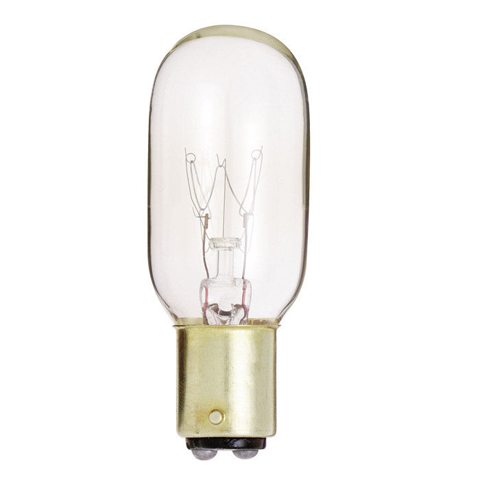 Satco S3909 25W 130V T8 Clear BA15d Incandescent light bulb