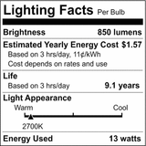Satco 13w Compact Fluorescent G24Q-1 4-Pin based 2700K White Finish Bulb - BulbAmerica