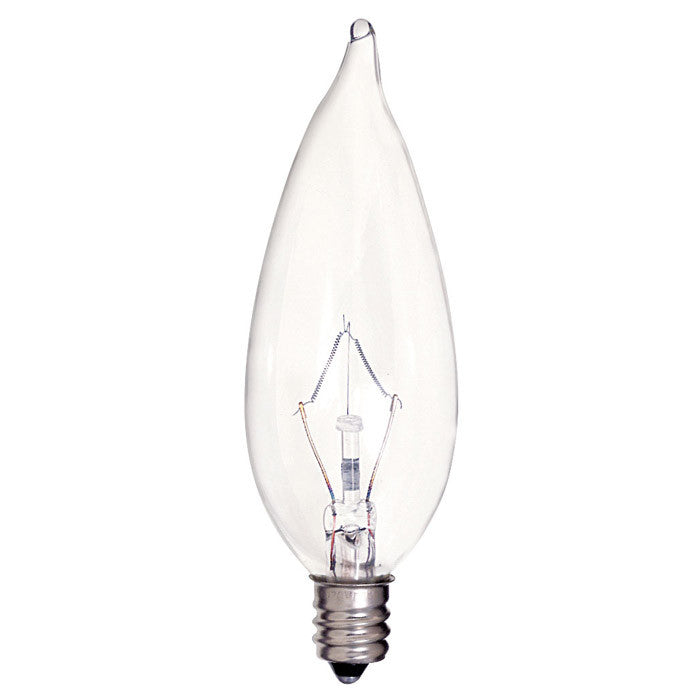 Satco S4465 25W CA9.5 Clear E12 Candelabra Krypton bulb
