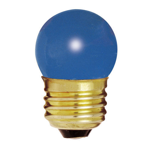 Satco S4508 7.5W 120V S11 Ceramic. Blue E26 Base Incandescent bulb