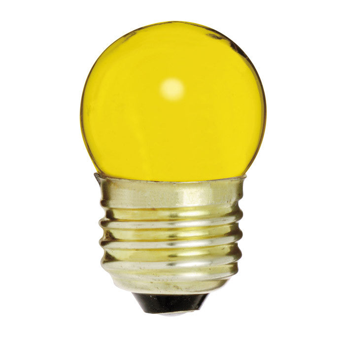 Satco S4512 7.5W 120V S11 Ceramic. Yellow E26 Base Incandescent bulb