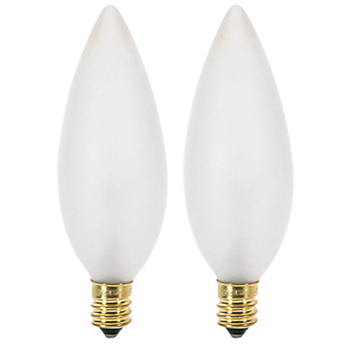 2Pk - Satco S4715 40W B9.5 Frosted E14 Intermediate Base Incandescent bulbs