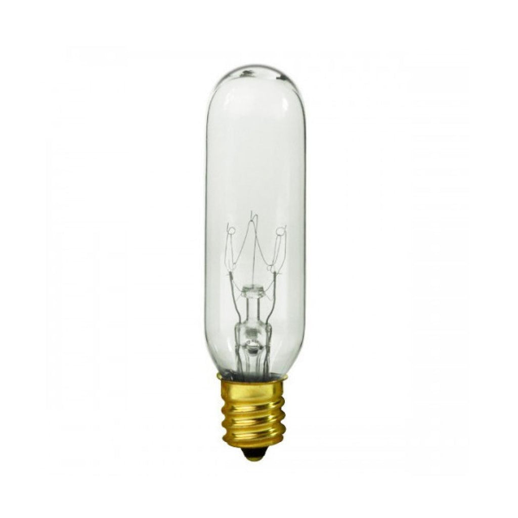 Satco 15w T6 Incandescent 90Lm E12 Candelabra base 145v Clear Bulb
