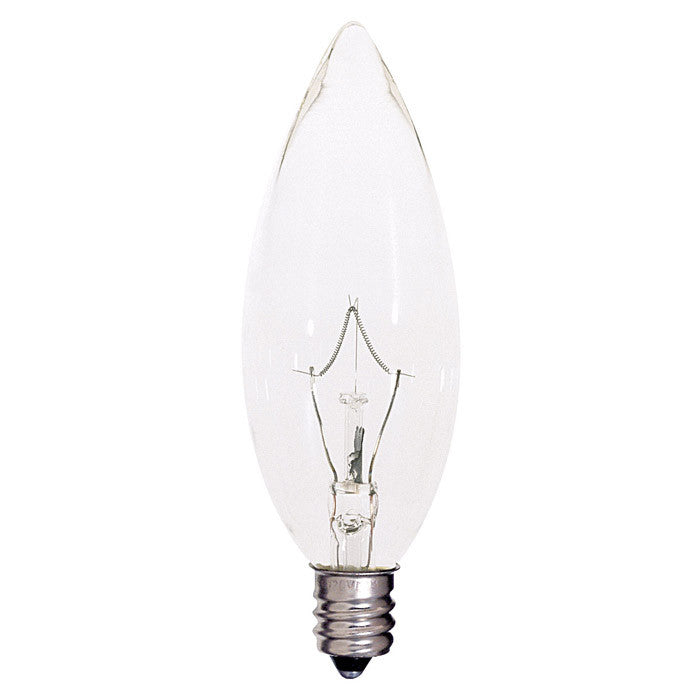 Satco S4995 25W 120V B9.5 Clear E12 Candelabra Base Incandescent bulb