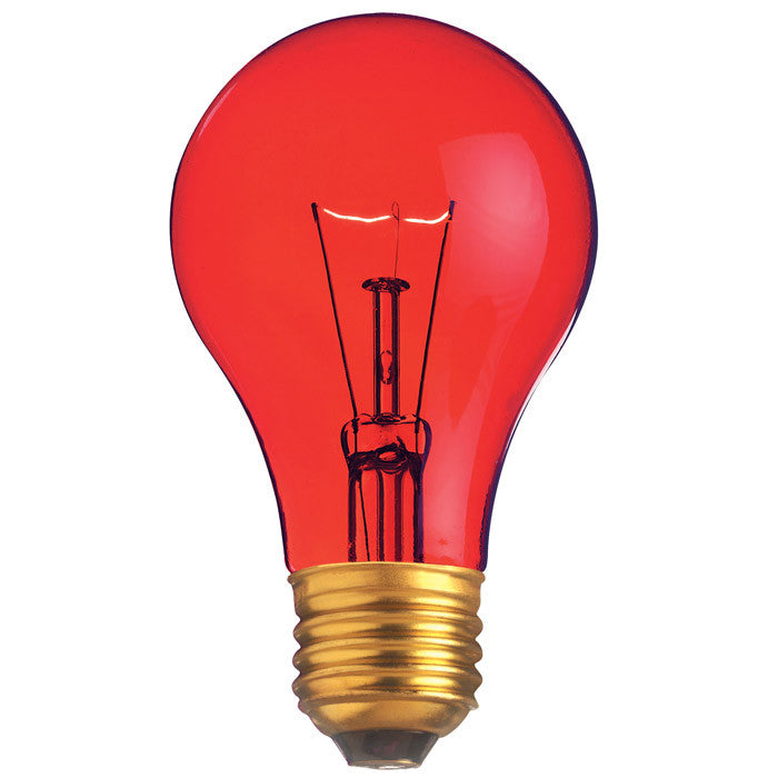 Satco S6080 25W 130V A19 Transparent Red E26 Base Incandescent bulb