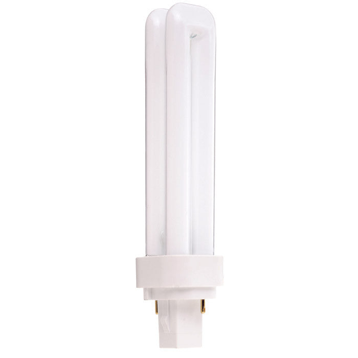 Satco S6722 18W Quad Tube 2-Pin G24D-2 Plug-In base 3000K fluorescent bulb