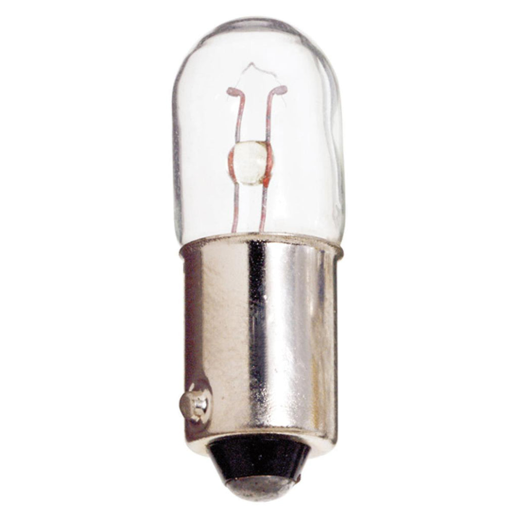Satco 1.25w miniature T3.25 BA9s Miniature Bayonet base 2.5v Clear Finish Bulb
