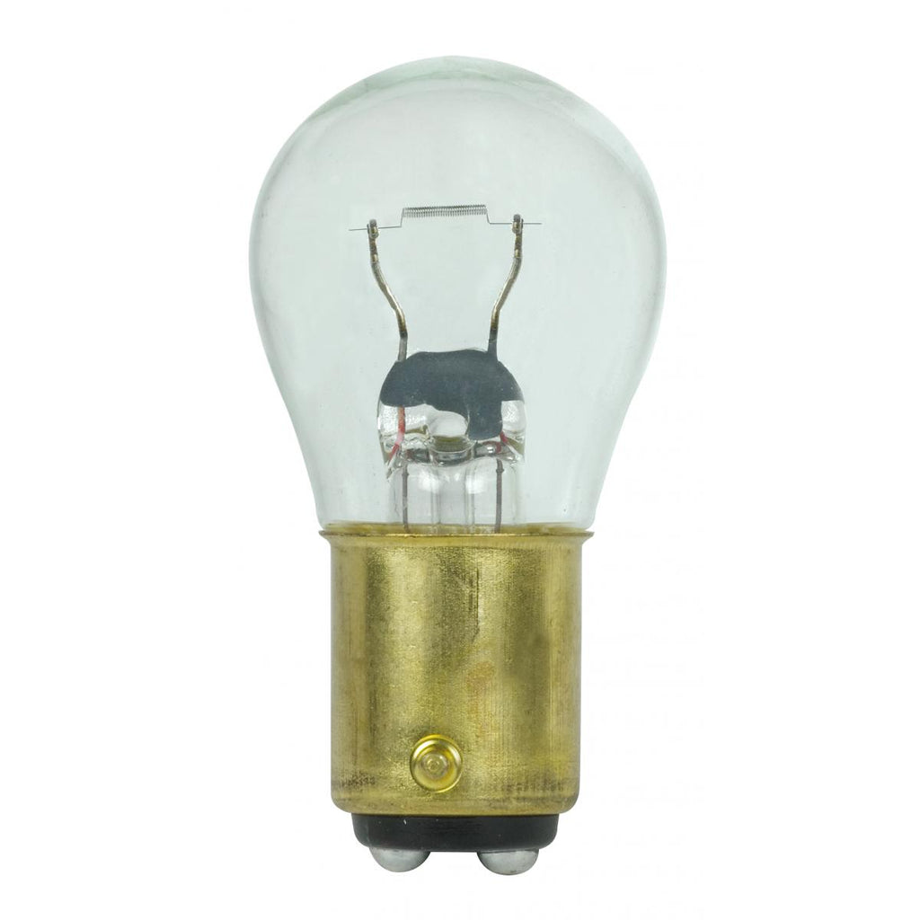 Satco 18.43w S8 miniature BA15d DC Bay base 12.8v Clear Finish Bulb