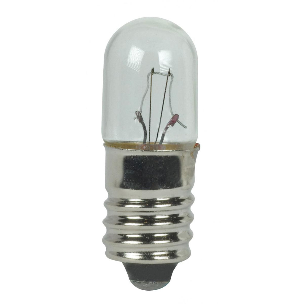 Satco 5w T3.25 miniature E10 Miniature Screw base 28v Clear Bulb