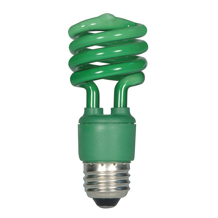 Satco S7272 13W T2 Ultra Mini Specialty Spirals Screw-In Green fluorescent bulb