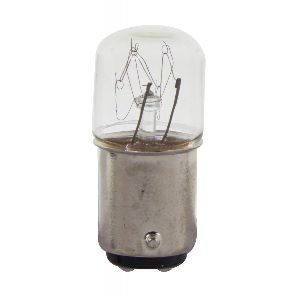 Satco 10w T6 miniature BA15d Double Contact Bayonet base 140v Clear Bulb