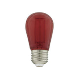 4Pk - 1W S14 LED Filament Red Transparent Glass Bulb E26 Base 120v