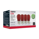 4Pk - 1W S14 LED Filament Red Transparent Glass Bulb E26 Base 120v - BulbAmerica