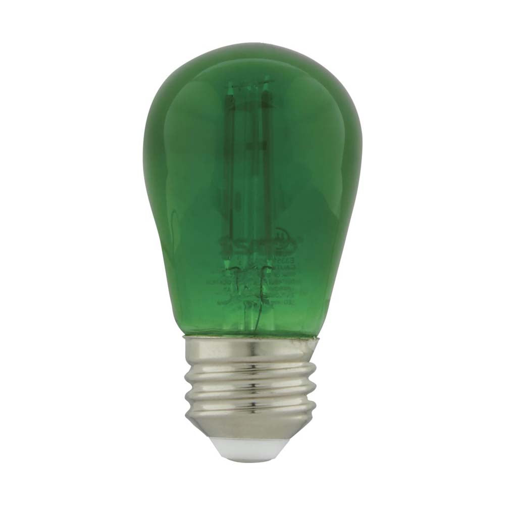 4Pk - 1W S14 LED Filament Green Transparent Glass Bulb E26 Base 120v