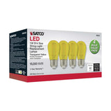4Pk - 1W S14 LED Filament Yellow Transparent Glass Bulb E26 Base 120v - BulbAmerica