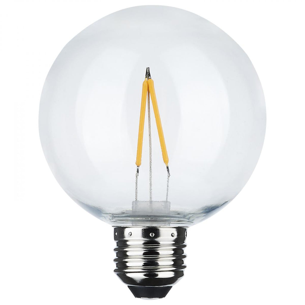 2Pk - Satco 2w G25 LED Replacement String Light E26 Base 2200K 120v Clear Bulb