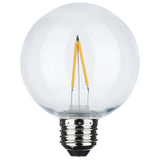 2Pk - Satco 2w G25 LED Replacement String Light E26 Base 2200K 120v Clear Bulb