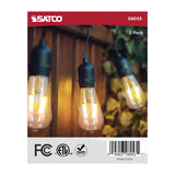 2Pk - Satco 2w ST19 LED Replacement String Light E26 Base 2200K 120v Clear Bulb - BulbAmerica