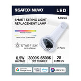 2Pk - Satco 0.5W LED S14 RGBTW Clear Starfish String Light 24V_1