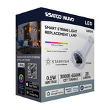 2Pk - Satco 0.5W LED S14 RGBTW Clear Starfish String Light 24V_6
