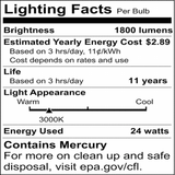 Satco 24w 1800Lm 3000K Warm White 2G11 base 120v T5 Compact Fluorescent Bulb - BulbAmerica