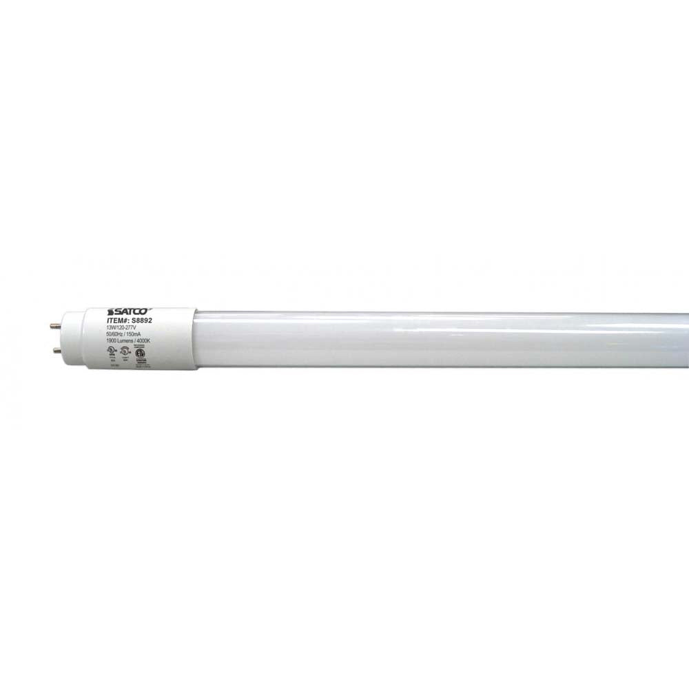 25Pk - Satco 13W 48in T8 LED Tube 4000K Cool White - Ballast Dependant or Bypass