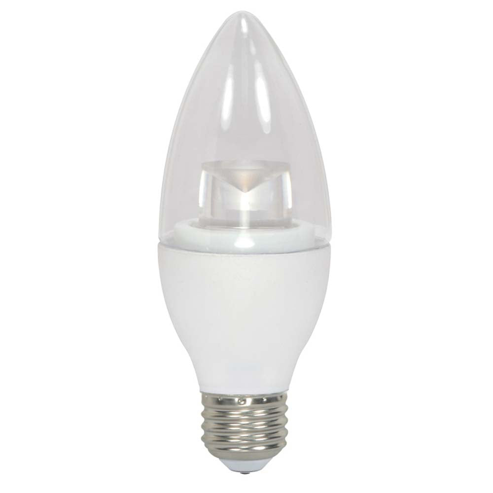 Satco 4.5W B11 Torpedo, Candelabra LED 300Lm 3000K Soft White E26 Base Bulb