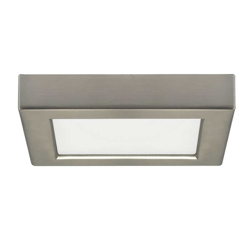 Satco 10.5w 5.5" Flush Mount LED Fixture w/ Square Shape in Brushed Nickel 2700k