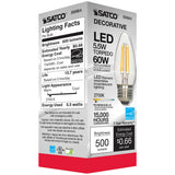 Satco 5.5w B11 LED Filament E26 Base 2700K 120v Candle Light Bulb - 60w equiv_4