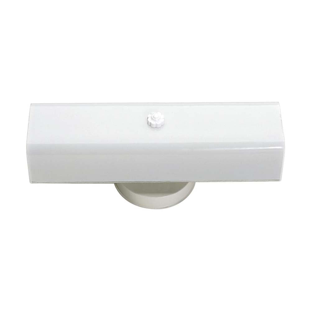 2-Light 14-in Vanity w/ White -inU-in Channel Glass White Finish