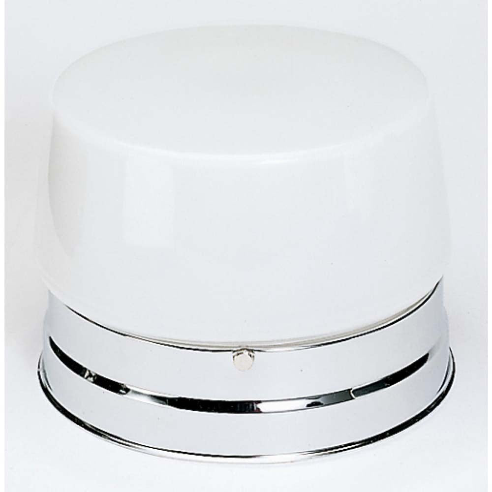 1-Light 6-in Flush Mount Small White Drum in Polished Chrome Finish