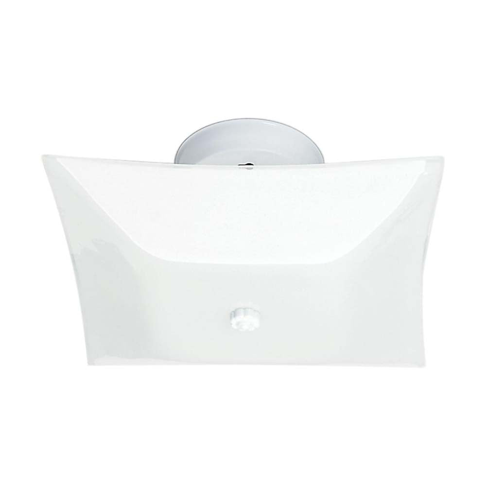 2-Light 12-in Ceiling Fixture White Square in White Finish