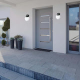 6-in Outdoor Wall w/ White Glass Black Finish - BulbAmerica