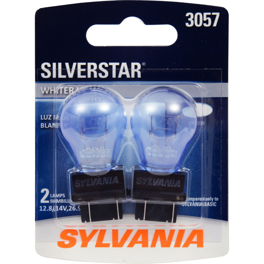 2Pk Sylvania 3057 26.9w 14v SilverStar Brighter & Whiter Automotive Light Bulb
