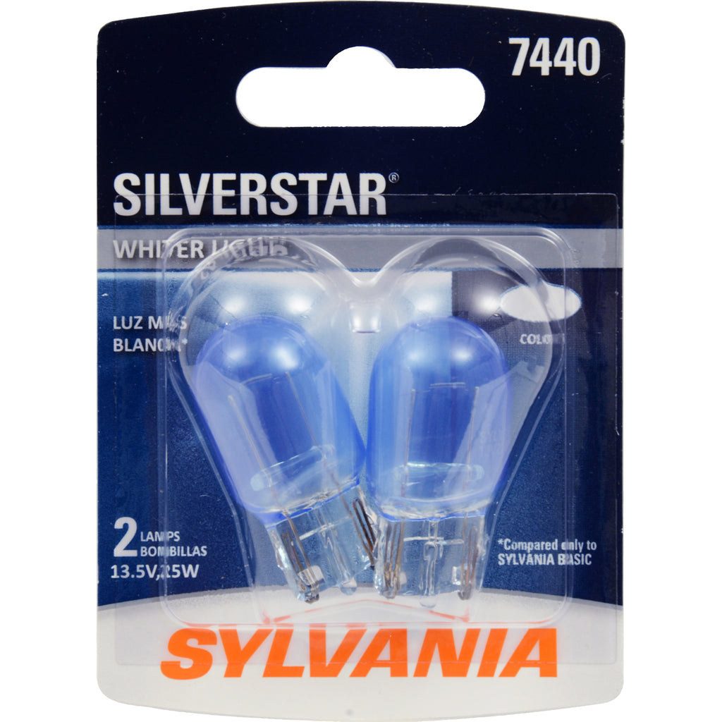 2Pk Sylvania 7440 25w 13.5v SilverStar Brighter & Whiter Automotive Light Bulb