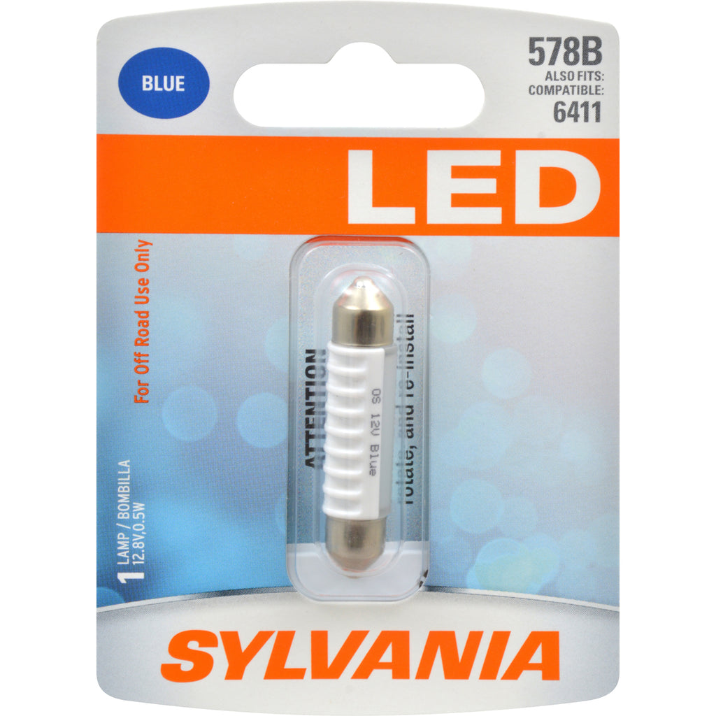 Sylvania 578 41mm 12.8v Festoon Blue LED Automotive Mini Light Bulb