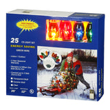 25 Transparent Multi Color C9 Lights 25Ft. Christmas Set