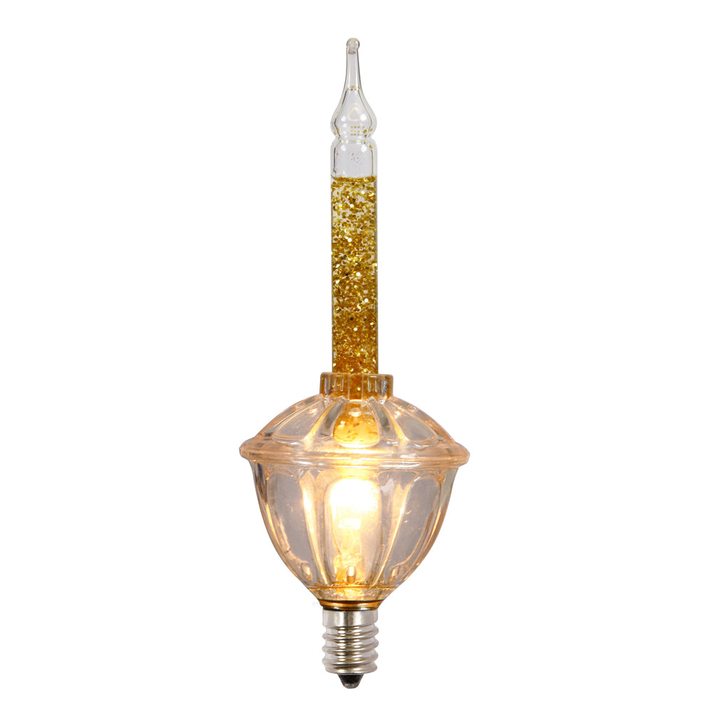 3 Pack - 3 Bulbs C7 Gold Glitter Bubble Replacement Light Bulb Christmas Set