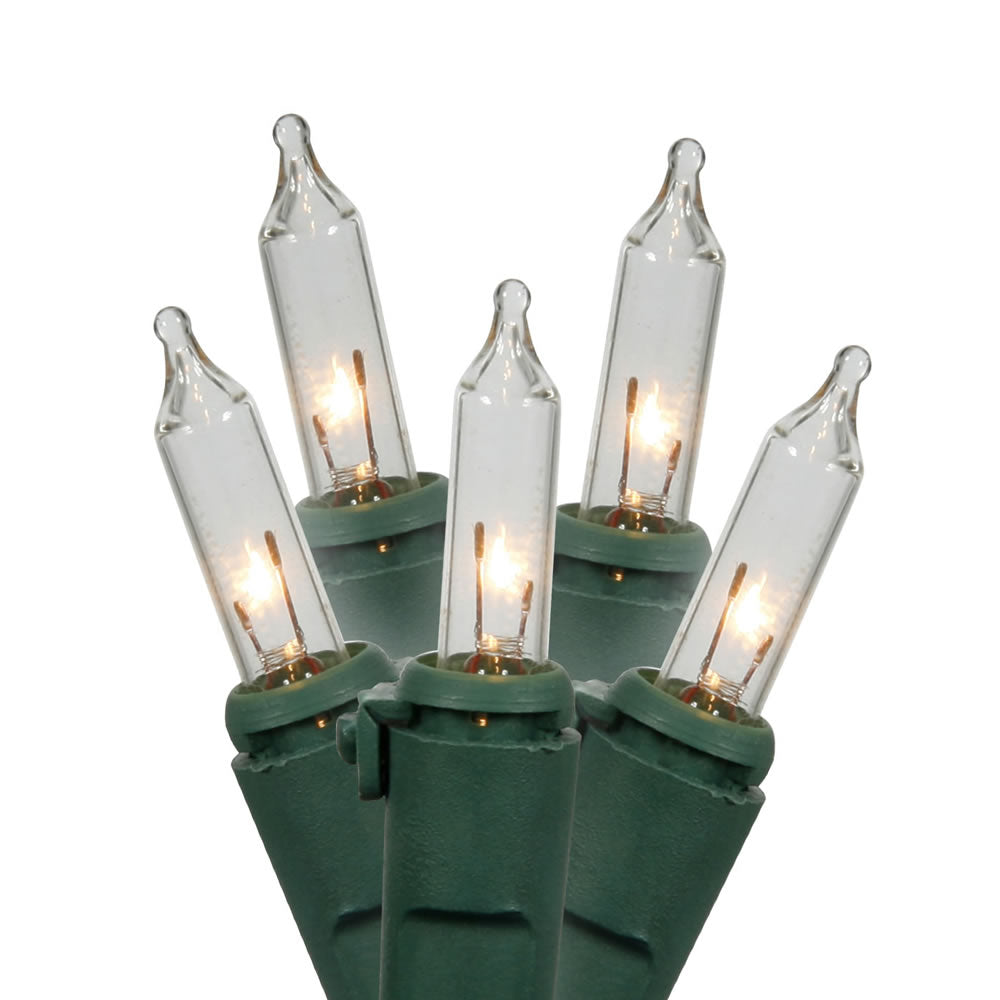 2PK - 20 Clear Lights Green Wire Indoor Christmas Set