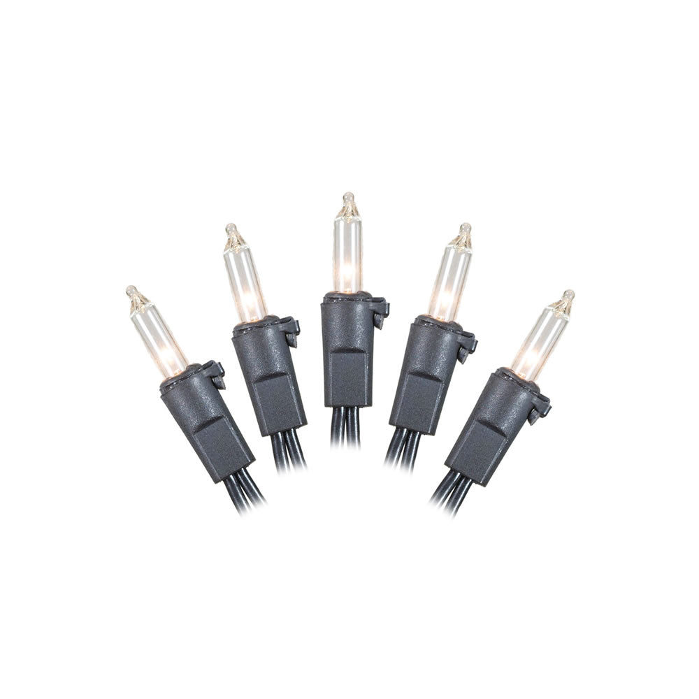 100 Clear Lights Black Wire 46Ft. Christmas Set