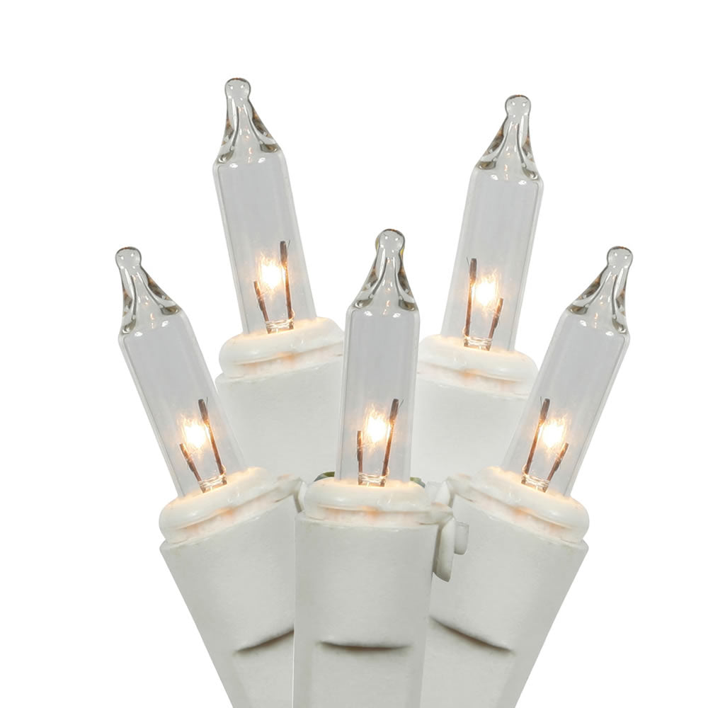 5 Pack - 10 Clear Mini Lights White Wire 3Ft. Battery Operated Christmas Set