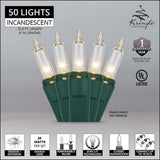 50 Clear Mini Lights 6" Spacing - BulbAmerica