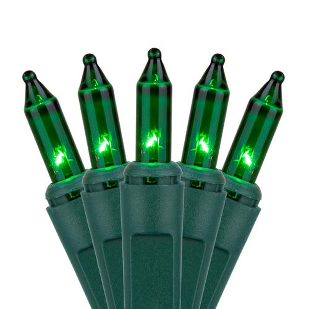 50 Green Mini Lights 6" Spacing