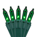 100 Green Mini Lights 6" Spacing